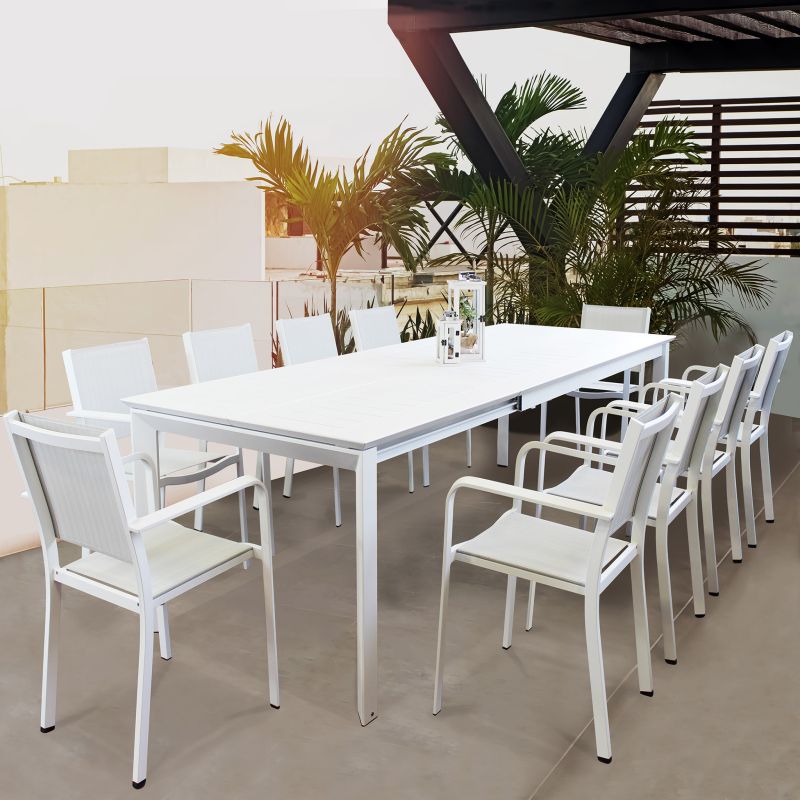 KIRK - tavolo da giardino in alluminio allungabile 200/300 x 110 cm