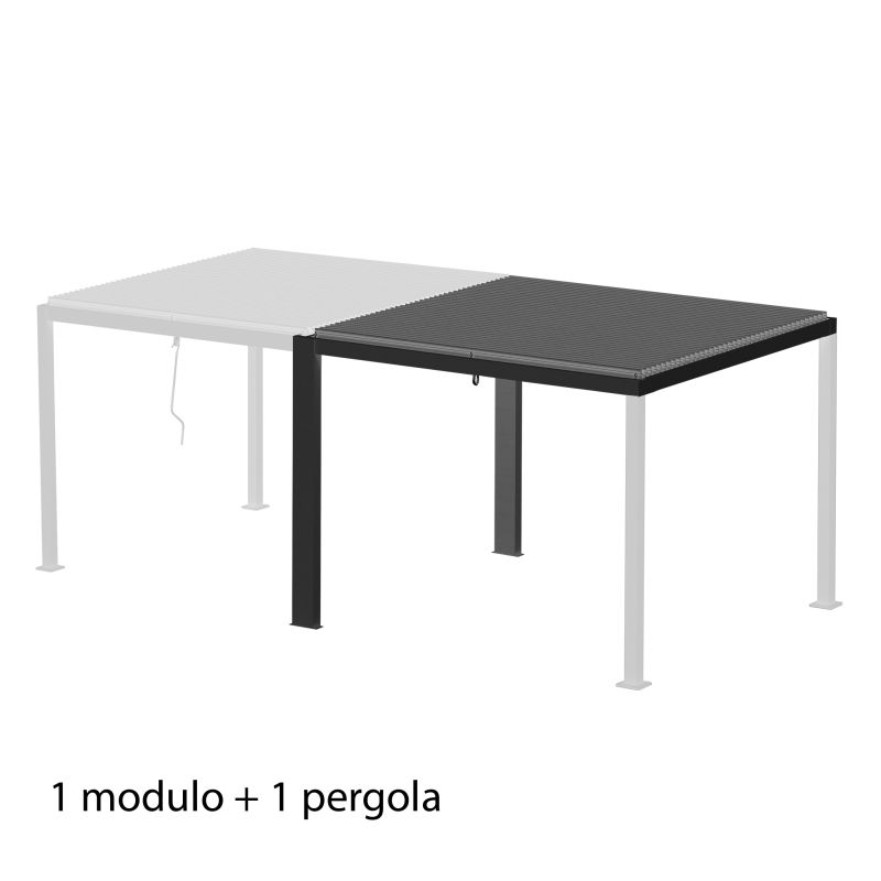 MOONTRIMMER - modulo per estensione pergola bioclimatica in alluminio modulare 3 x 3 m