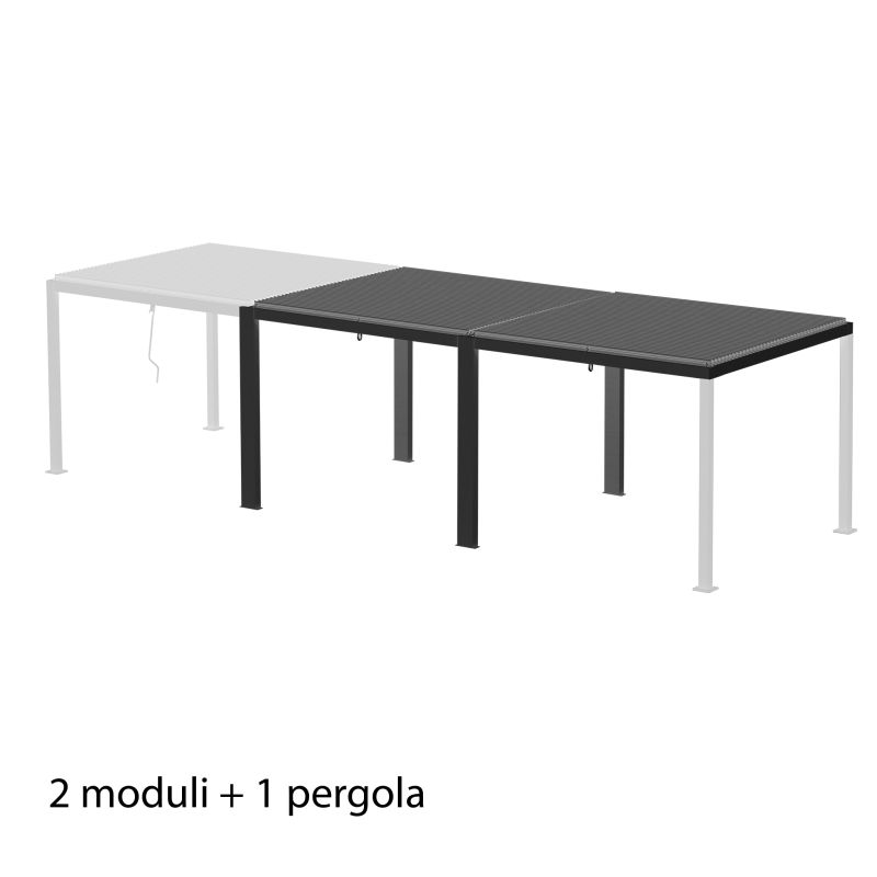MOONTRIMMER - modulo per estensione pergola bioclimatica in alluminio modulare 3 x 3 m