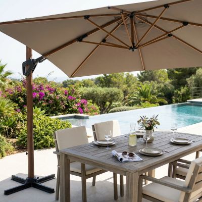 Ombrellone Da Giardino Milani Home Ø3m Palo Centrale - Tortora Per Esterni