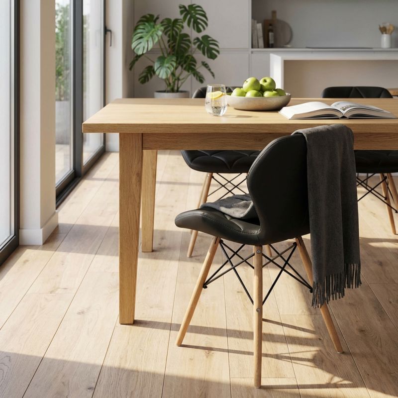 NAOMIE - sedia moderna in ecopelle e legno