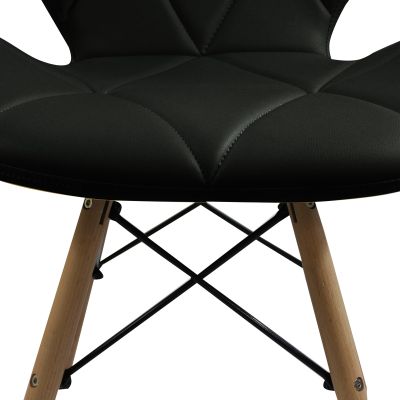 NAOMIE - sedia moderna in ecopelle e legno