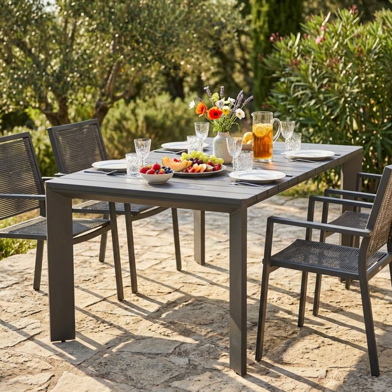 BRIDGE - tavolo da giardino in alluminio 200x100