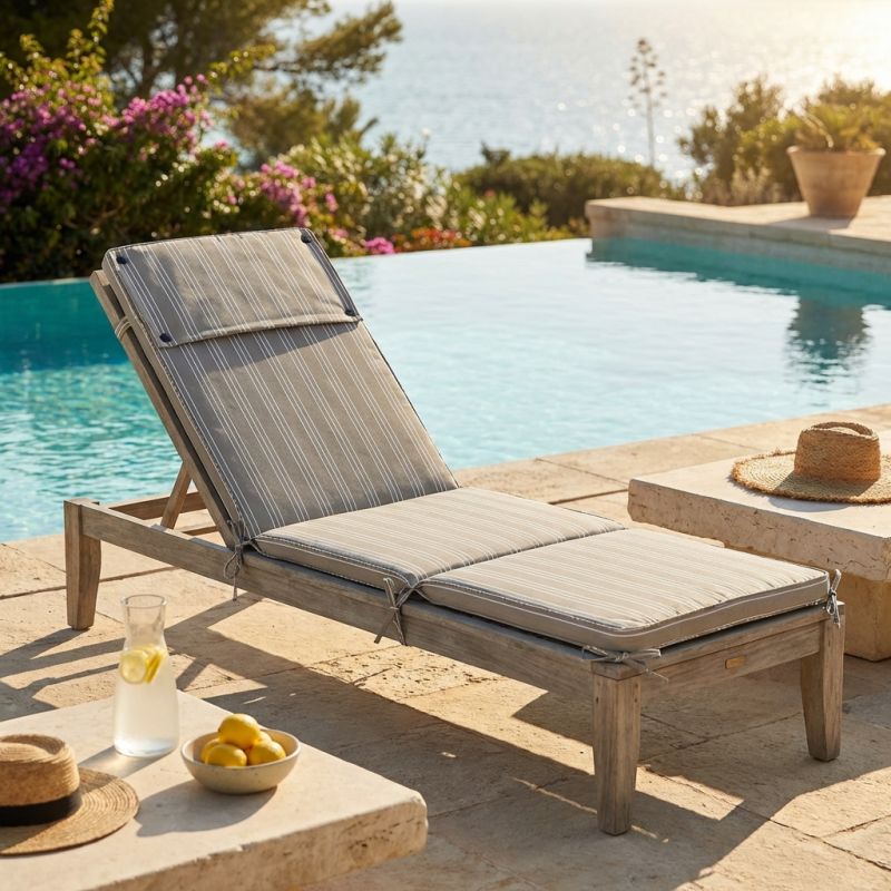 STRAND - cuscino sdraio con doppia cucitura idrorepellente a righe