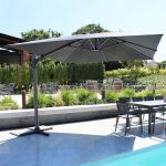 LIFT - ombrellone da giardino decentrato 3 x 3 con palo effetto legno