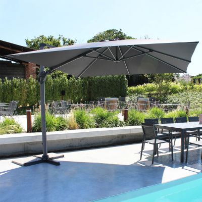 LIFT - ombrellone da giardino decentrato 3 x 3 con palo effetto legno