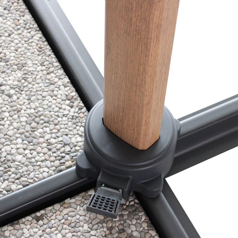 LIFT - ombrellone da giardino decentrato 3 x 4 con palo effetto legno