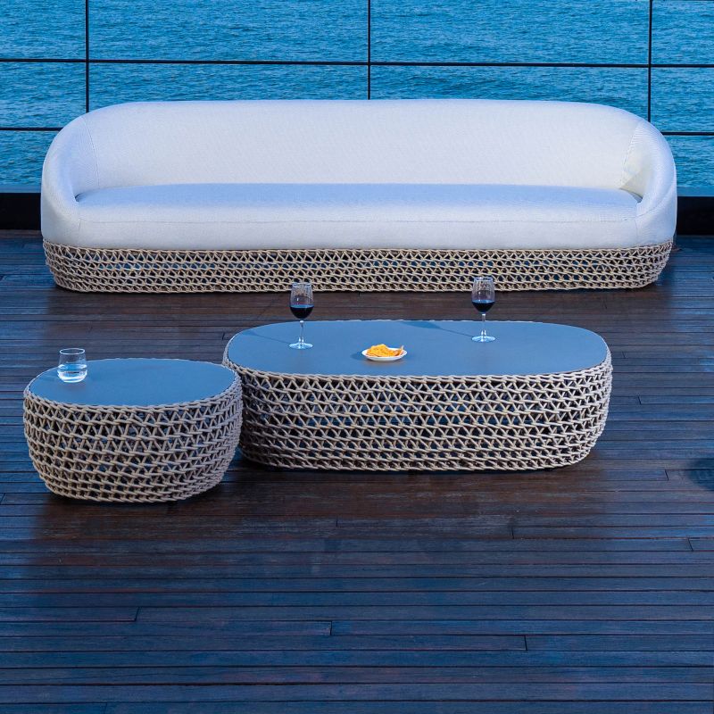 ATREIDES - tavolino da esterno in alluminio e corda