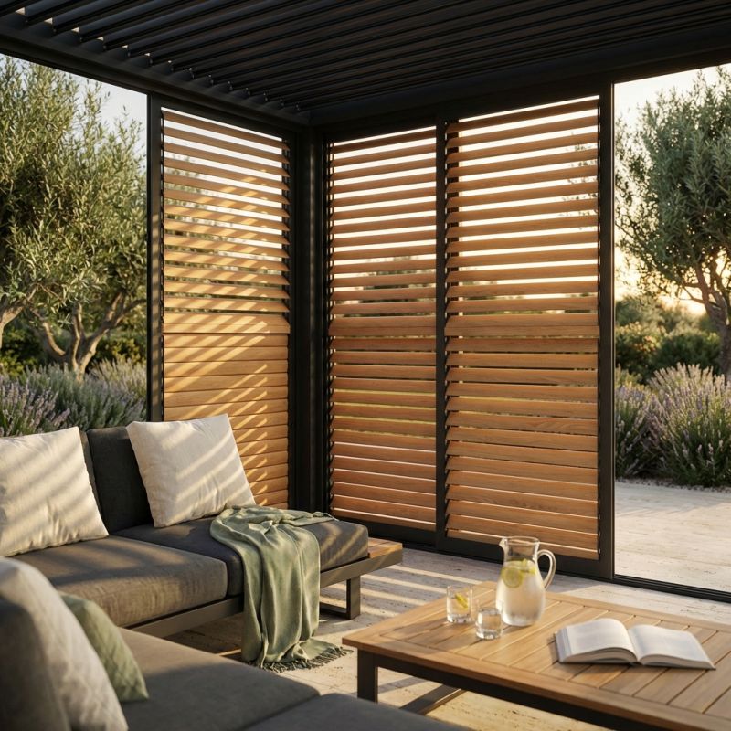 LAMM - laterale scorrevole con lamelle per pergola bioclimatica da 4 m