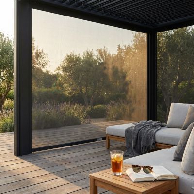 Laterale in Textilene per lato da 3 m pergola bioclimatica