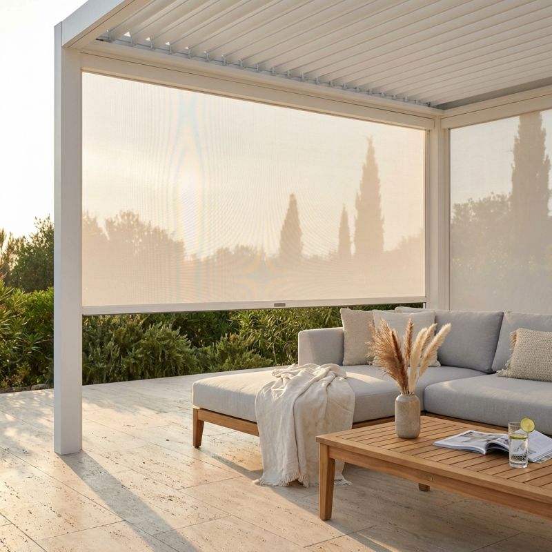 Laterale in Textilene per lato da 4 m pergola bioclimatica