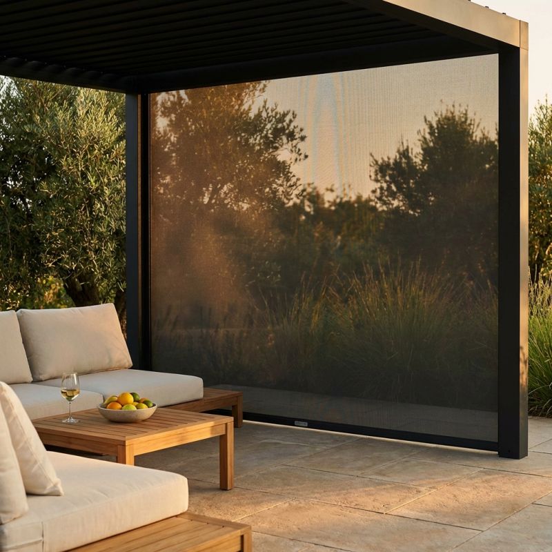 Laterale in Textilene per lato da 4 m pergola bioclimatica