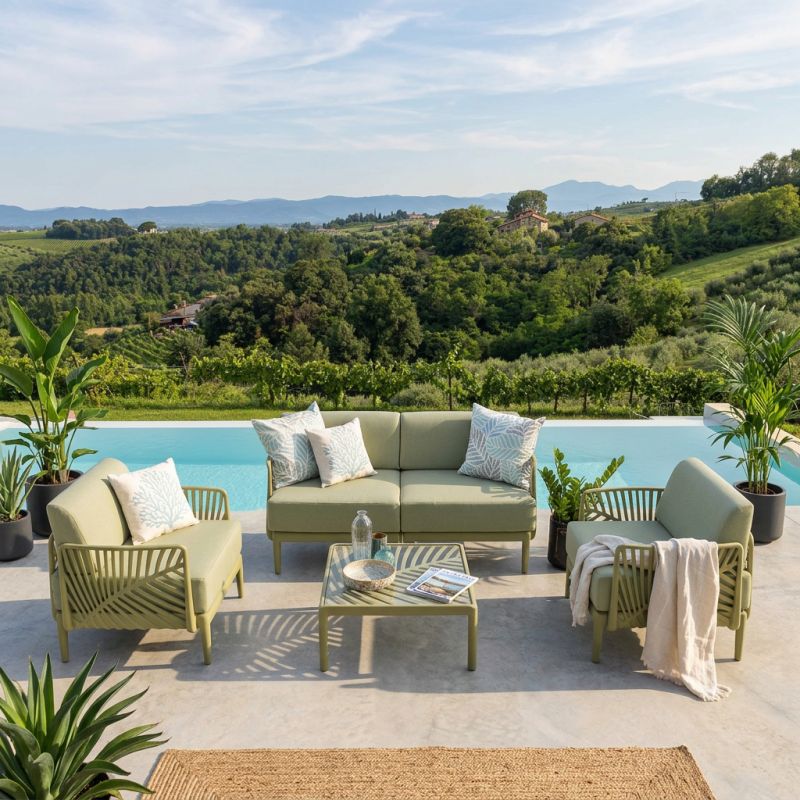 ASH - schienale angolare per salotto componibile