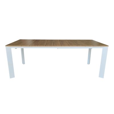 FALL - tavolo da giardino in alluminio allungabile 215/280x100 effetto legno