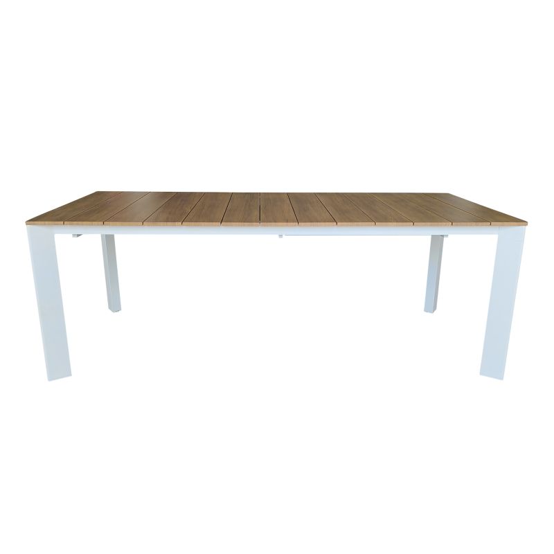 FALL - tavolo da giardino in alluminio allungabile 215/280x100 effetto legno