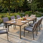 FALL - tavolo da giardino in alluminio allungabile 215/280x100 effetto legno