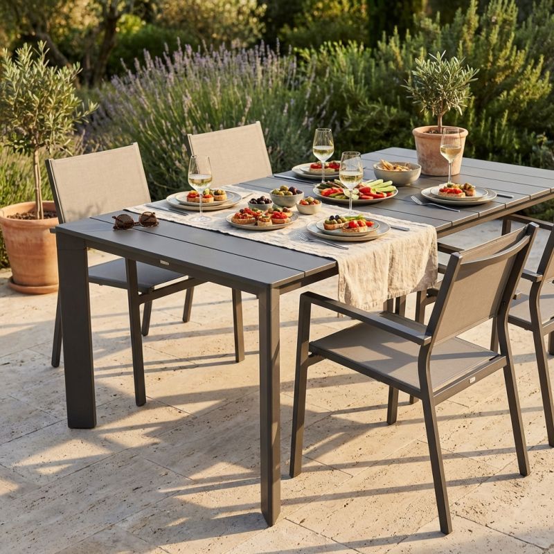 FALL - tavolo da giardino in alluminio allungabile 165/215x85