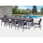 FALL - tavolo da giardino in alluminio allungabile 215/280x101