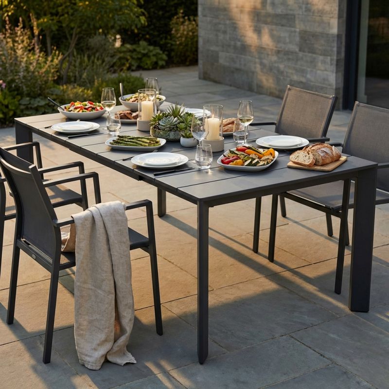 FALL - tavolo da giardino in alluminio allungabile 215/280x101