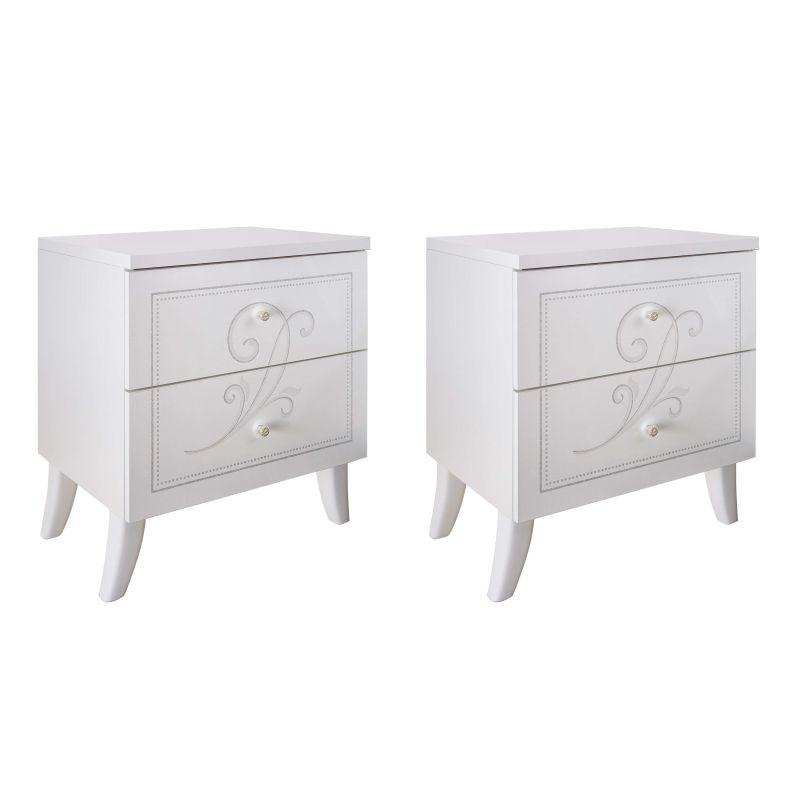 ARIEL - coppia di 2 comodini da 2 cassetti