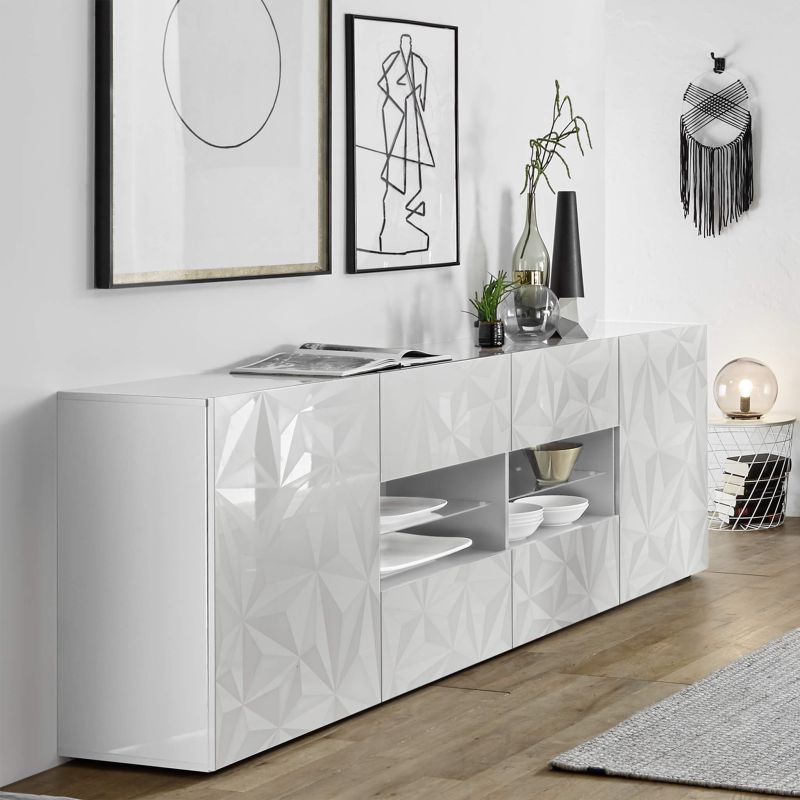 LION - madia di design moderno 2 ante 4 cassetti