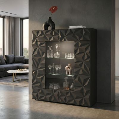 LION - vetrina moderna con 2 ante