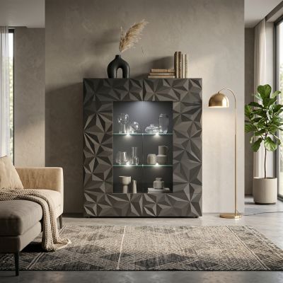 LION - vetrina moderna con 2 ante