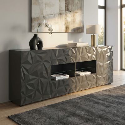 LION - madia di design moderno 2 ante 4 cassetti