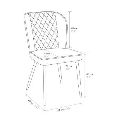 KINSLEE - sedia di design moderno in velluto