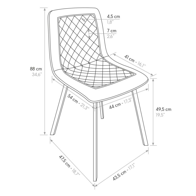 AULENA - sedia di design moderno in velluto