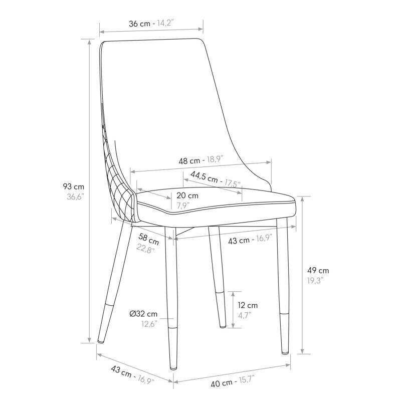 ARLETTE - sedia di design moderno in velluto