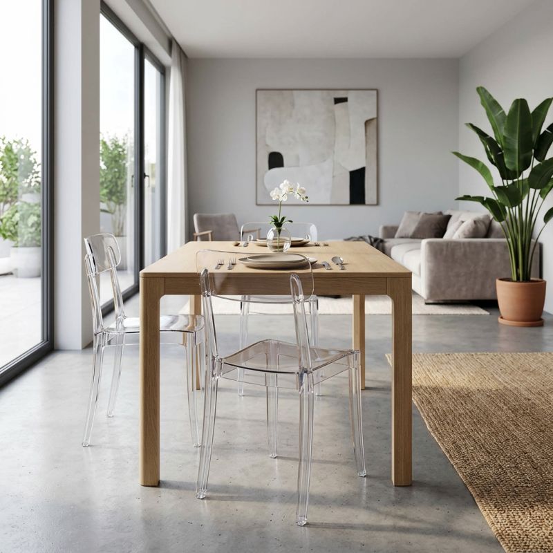 JYN - sedia di design moderno in polipropilene trasparente