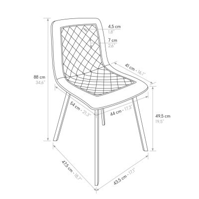 AULENA - sedia di design moderno in velluto