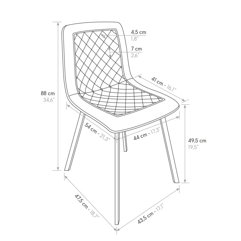 AULENA - sedia di design moderno in velluto