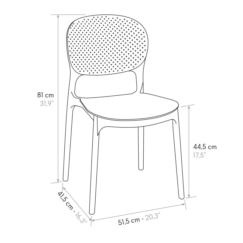 LITE - sedia di design moderno in polipropilene