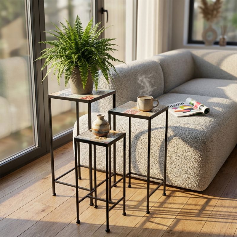 SILVES - set tre fioriere quadrate