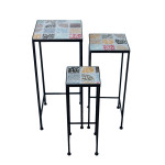 SILVES - set tre fioriere quadrate