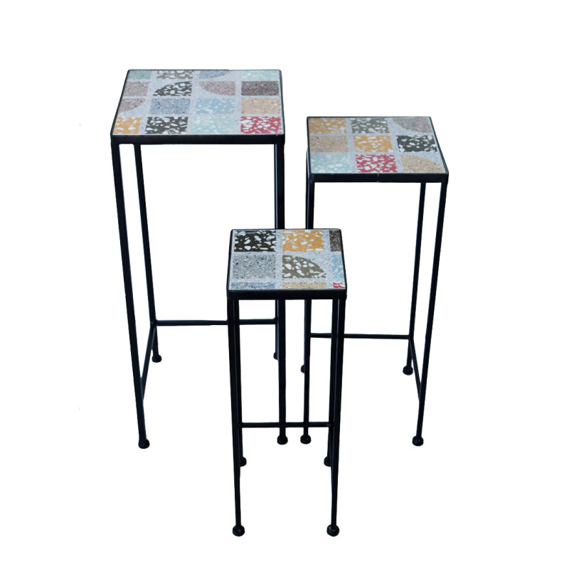 SILVES - set tre fioriere quadrate