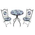 PICASSO - set due sedie pieghevoli e tavolo rotondo con decori