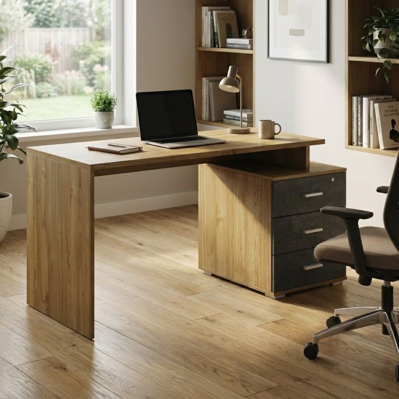 LIPSIA - scrivania con cassettiera