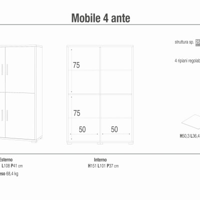 NAPO - credenza moderna per soggiorno