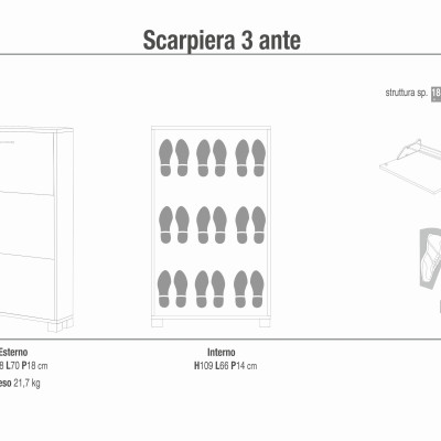 DEBBY - scarpiera a 3 ante