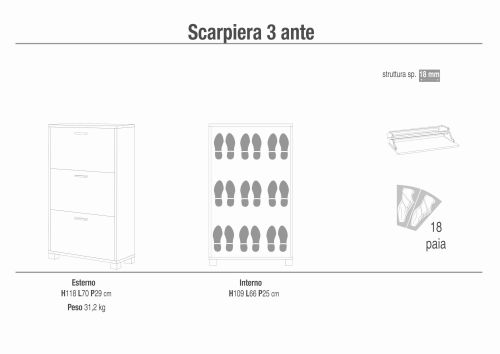PAC - scarpiera a 3 ante