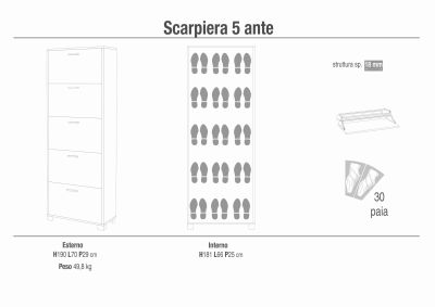 ECHO - scarpiera a 5 ante