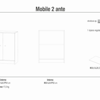 ASTOR - mobiletto portaoggetti ad due ante