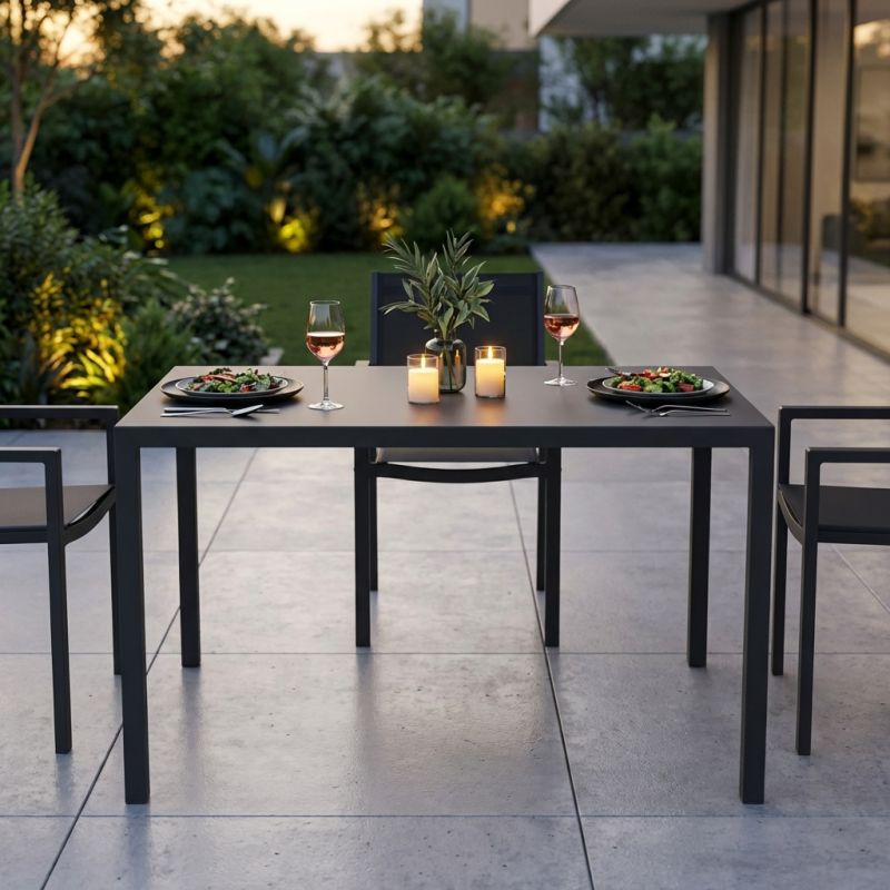 AUTOLIV - tavolo da esterno autolivellante in acciaio cm 80 x 120 x 76 h