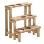 LAUX - fioriera a tre livelli in legno di mogano