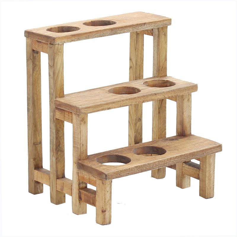 LAUX - fioriera a tre livelli in legno di mogano