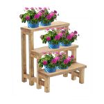 LAUX - fioriera a tre livelli in legno di mogano