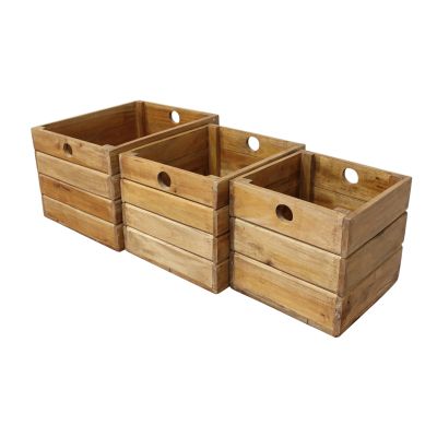 SUSAN - set di 3 cassette in legno di mogano